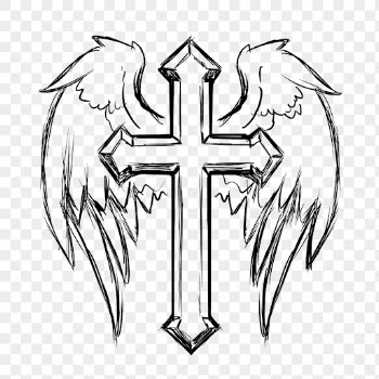 Winged cross png sticker, religious | Free PNG - rawpixel