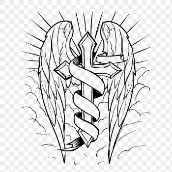 Winged cross png sticker, religious | Free PNG - rawpixel