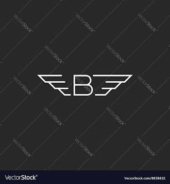  					Winged letter B logo wings monogram emblem black vector image														