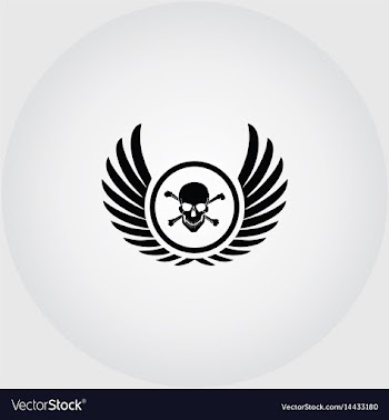 Winged skull design icon vector image