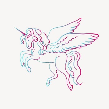 Winged unicorn clipart, mythical creature | Free Vector - rawpixel