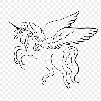 Winged unicorn png sticker, creature | Free PNG - rawpixel