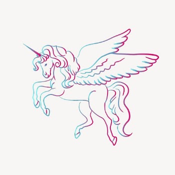 Winged unicorn sticker, fantasy creature | Free PSD - rawpixel