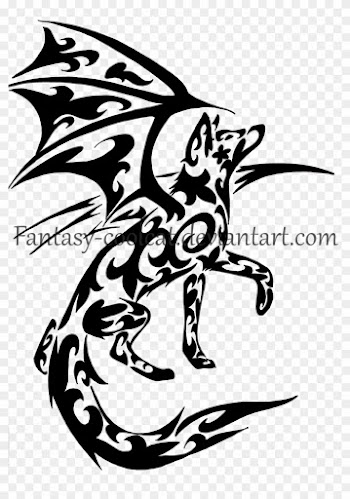 Winged Wolf Flowers And Leaves By Fantasy Coolcat - Winged Wolf Tribal