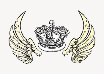Wings and crown clipart illustration | Free Vector - rawpixel