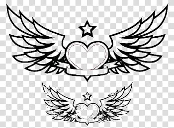 Wings and Hearts Img, heart with wings collage illustration transparent background PNG clipart