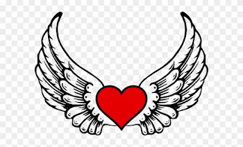 Wings N Heart Clip Art At Clker Com Vector Online Angel - Heart With Wings Vector