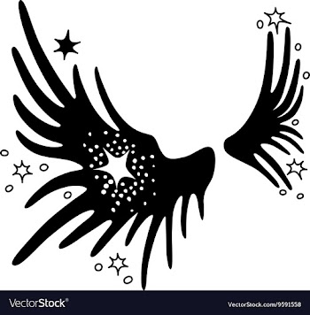 Wings set linear silhouette vector image