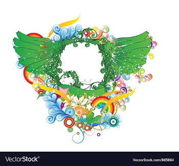 Wings with floral vector image