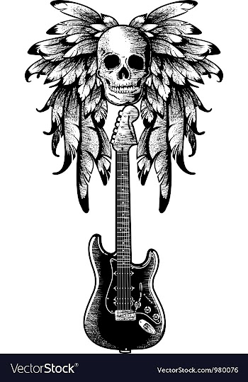  					Wings with skull guitar vector&nbsp;image														