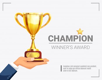 Winner award champion trophy template Free Vector