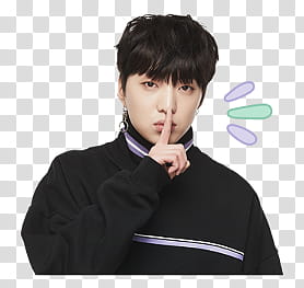 WINNER Line, man doing silence hand gesture art transparent background PNG clipart