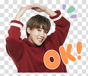 WINNER Line, man wearing red sweater transparent background PNG clipart