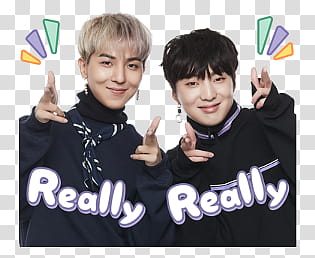 WINNER Line, two men wearing black jackets transparent background PNG clipart
