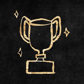 Winner trophy sticker, gold aesthetic | Free PSD Illustration - rawpixel