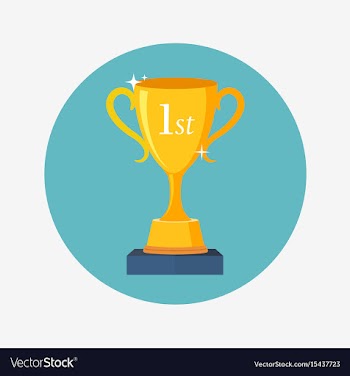 Winners trophy award flat vector image