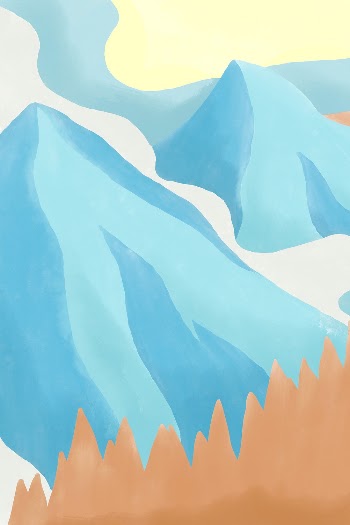 Winter background watercolors icy mountains | Free Photo - rawpixel