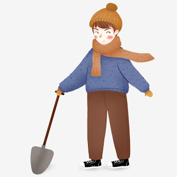 Winter Boy Holding Shovel Shoveling Snow Can Be Commercial Element ...