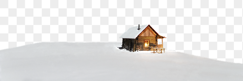 Winter cabin png border, snowy | Free PNG - rawpixel