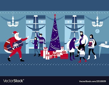 Winter city people vector image