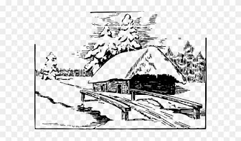 Winter Clipart Winter Scenery - Clip Art Black And White Nature