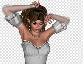 Winter fae , D female anime character transparent background PNG clipart