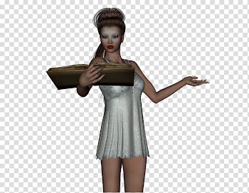 Winter fae , woman holding book animated illustration transparent background PNG clipart