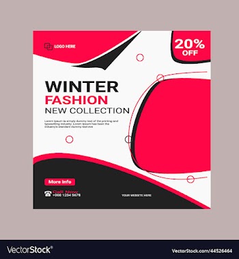 winter fashion sale social media post template