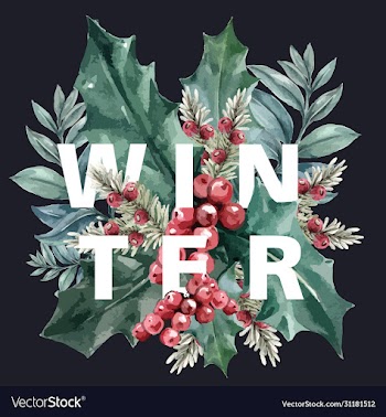 winter floral blooming elegant wedding invitation