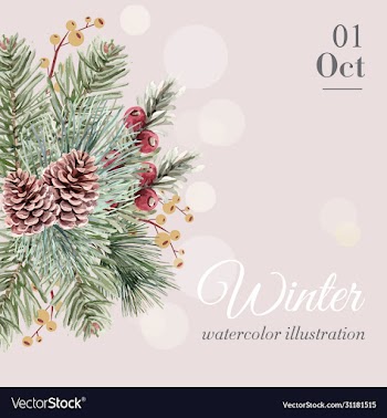 winter floral blooming elegant wedding invitation