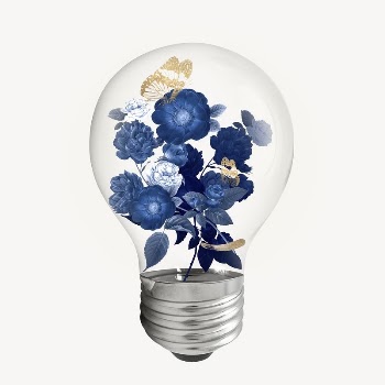 Winter flowers light bulb sticker, | Free PSD - rawpixel
