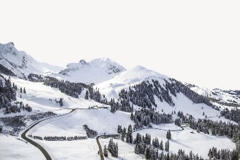 Winter forest border, mountains isolated | Free PSD - rawpixel