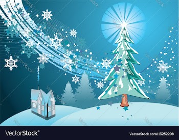 Winter forest landscape vector image