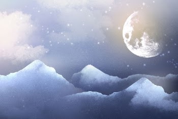 Winter full moon background, blue | Free Photo Illustration - rawpixel