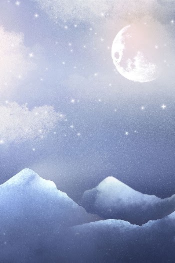 Winter full moon background, blue | Free Photo Illustration - rawpixel