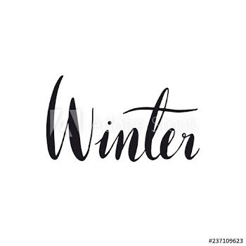 Winter handwritten typography style vector