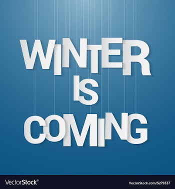 Winter is coming Paper letters with string vector image