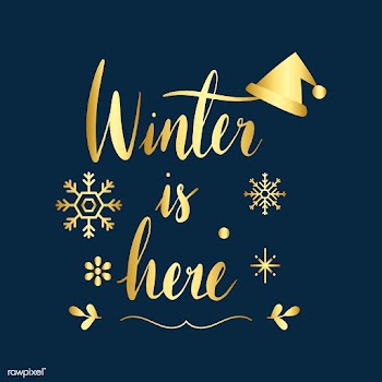 Winter is here greeting badge vector | Free stock vector - 494193
