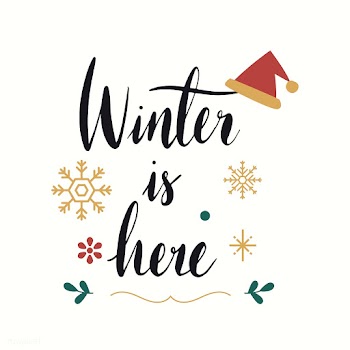 Winter is here greeting badge vector | Free stock vector - 494265