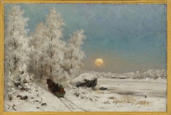 Winter night, moon rising, 1865 | Free Photo - rawpixel