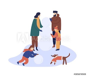 Winter outdoor rest flat vector illustration