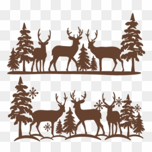 Winter Reindeer Scene Svg Scrapbook Cut File Cute Clipart - Free ...