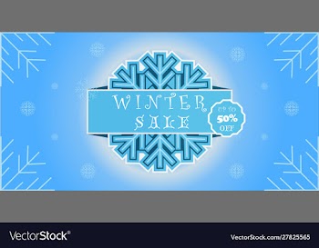 Winter sale banner promotion design with vector image