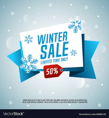 winter sale origami banner