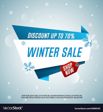 winter sale origami banner