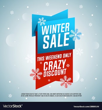 winter sale origami banner