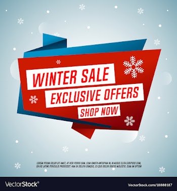 winter sale origami banner