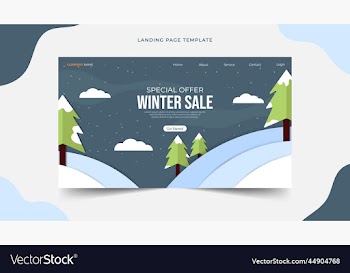 winter sale promotion landing page template paper