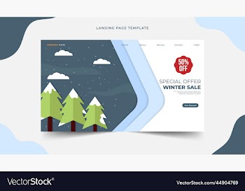 winter sale promotion landing page template paper