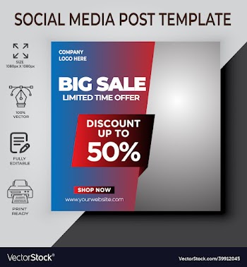 winter sale social media post template